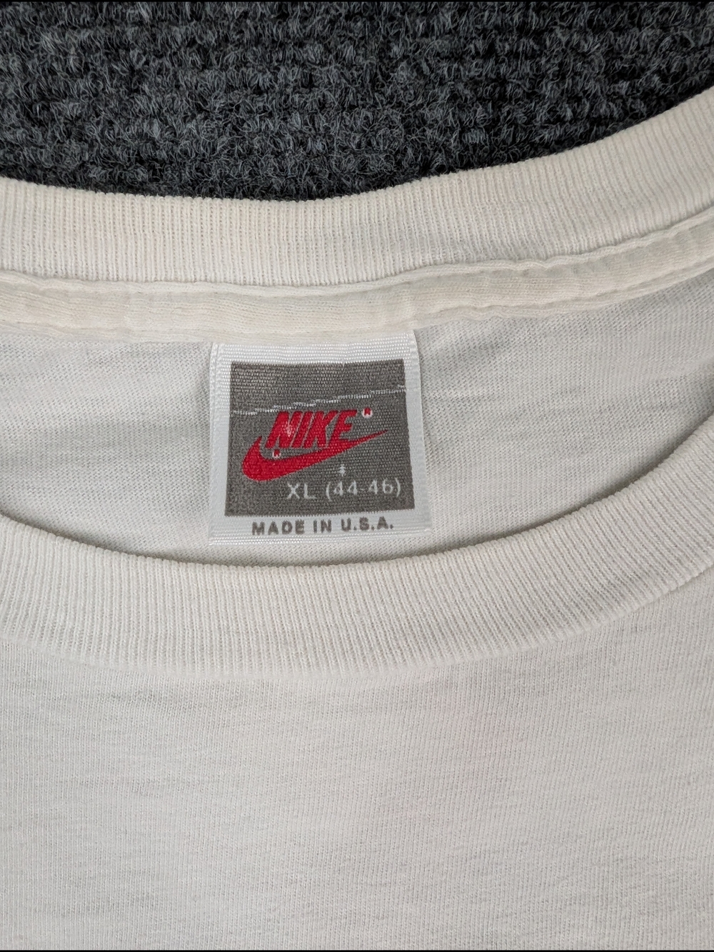 Vintage 90s Nike Made in USA Long Sleeve Shirt XL White Graphic Geometric - Picture 3 of 6